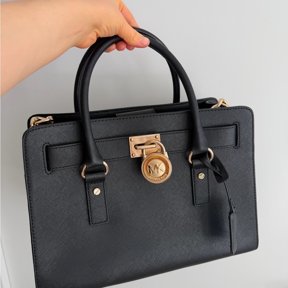 Michael Kors Black Satchel with Gold Accents - Picture 2 of 4